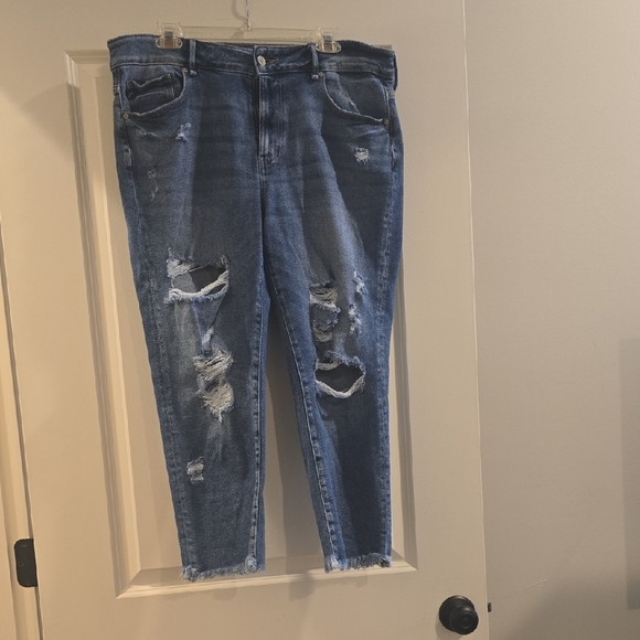 KanCan Distressed Ankle Jeans in Blue - Picture 1 of 1